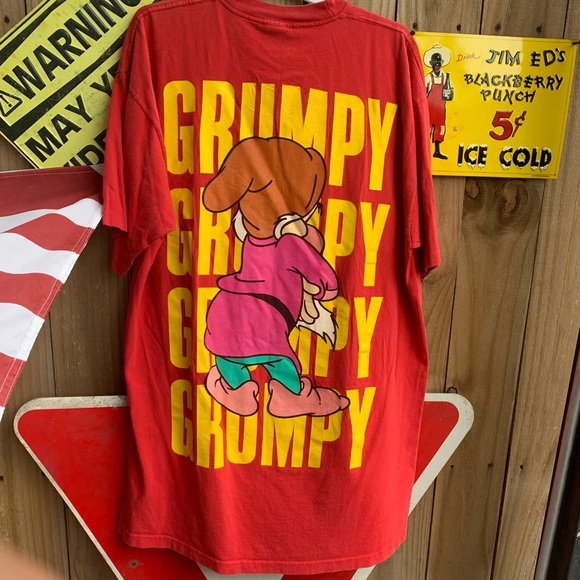 Vintage 90s Grumpy Snow White Disney Night T-shirt One Size like XL - Picture 3 of 9